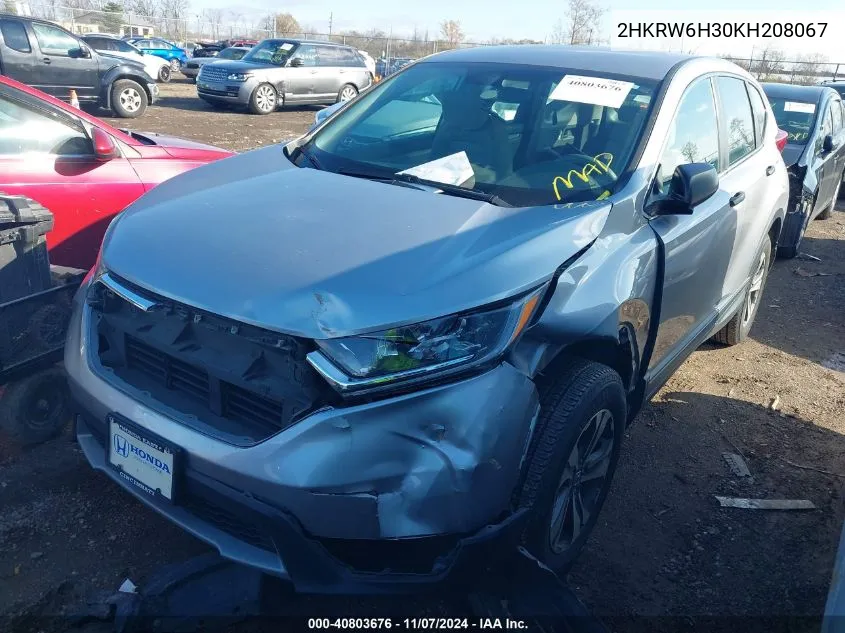 2019 Honda Cr-V Lx VIN: 2HKRW6H30KH208067 Lot: 40803676