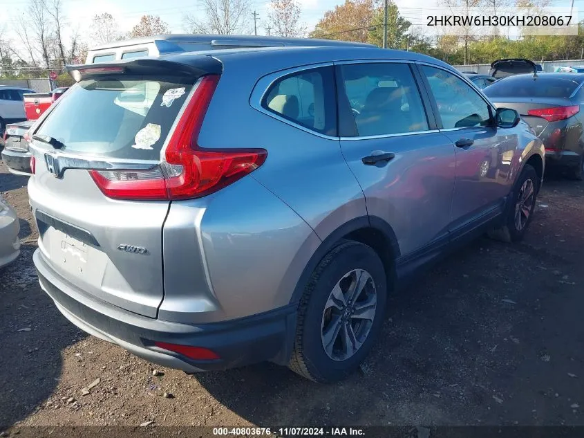 2019 Honda Cr-V Lx VIN: 2HKRW6H30KH208067 Lot: 40803676