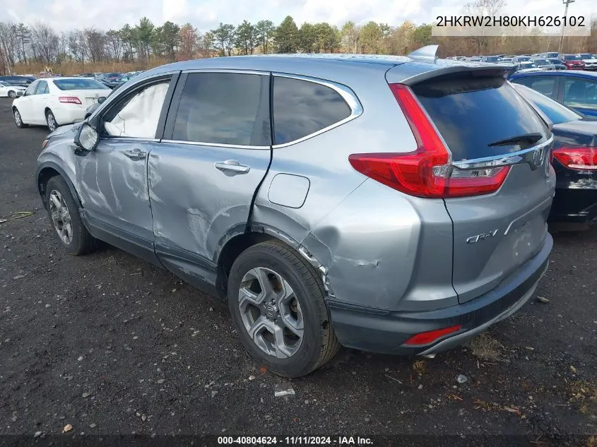 2019 Honda Cr-V Exl VIN: 2HKRW2H80KH626102 Lot: 40804624