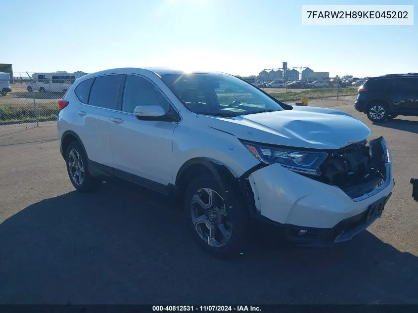 2019 Honda Cr-V Ex-L VIN: 7FARW2H89KE045202 Lot: 40812531