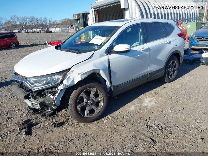 2019 Honda Cr-V Ex-L VIN: 7FARW2H86KE022184 Lot: 40818667