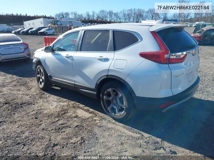 2019 Honda Cr-V Ex-L VIN: 7FARW2H86KE022184 Lot: 40818667