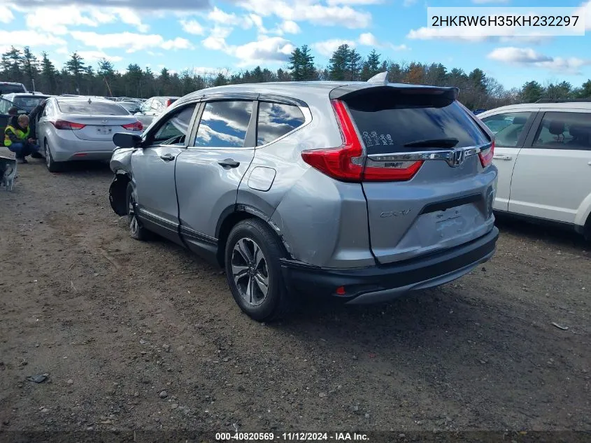 2019 Honda Cr-V Lx VIN: 2HKRW6H35KH232297 Lot: 40820569