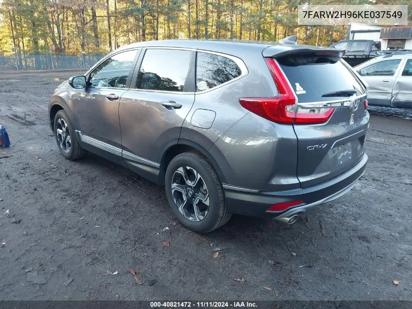 2019 Honda Cr-V Touring VIN: 7FARW2H96KE037549 Lot: 40821472