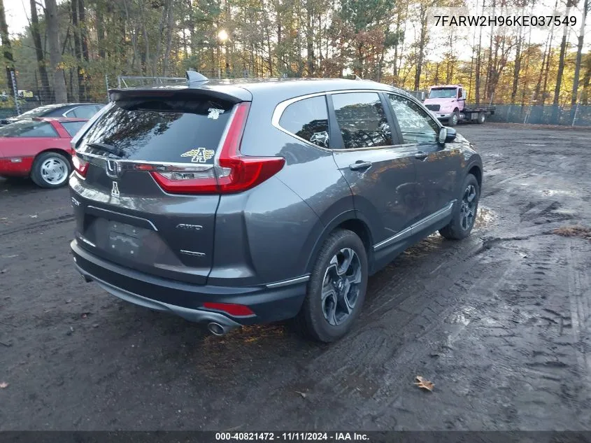 2019 Honda Cr-V Touring VIN: 7FARW2H96KE037549 Lot: 40821472