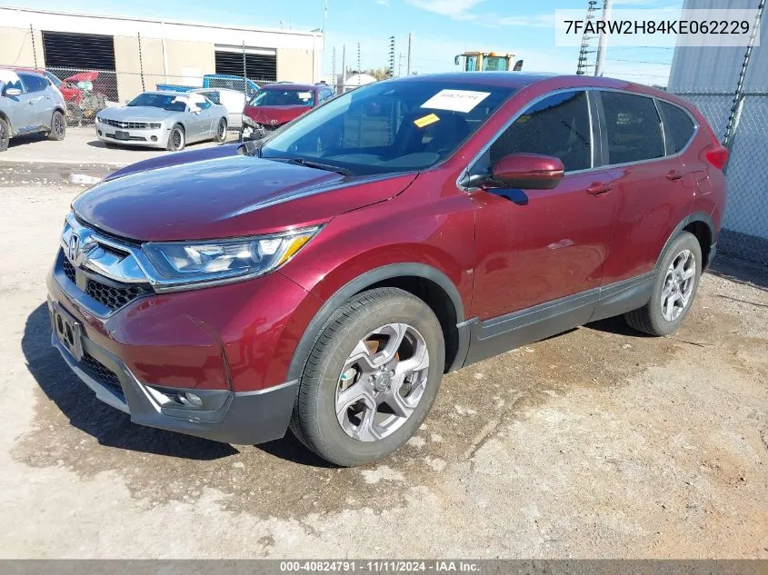 2019 Honda Cr-V Ex-L VIN: 7FARW2H84KE062229 Lot: 40824791