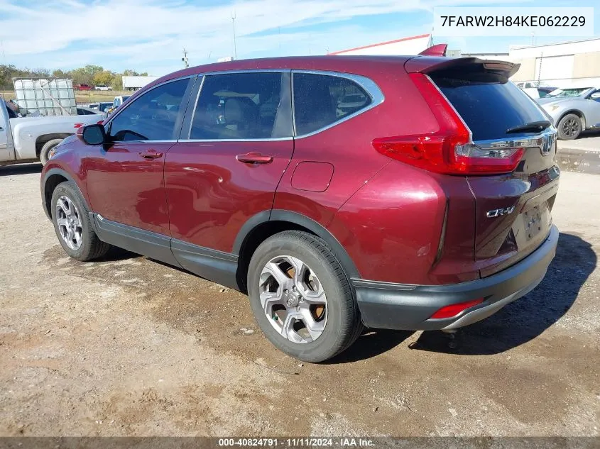 2019 Honda Cr-V Ex-L VIN: 7FARW2H84KE062229 Lot: 40824791