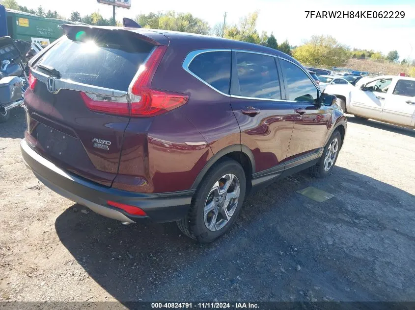 2019 Honda Cr-V Ex-L VIN: 7FARW2H84KE062229 Lot: 40824791