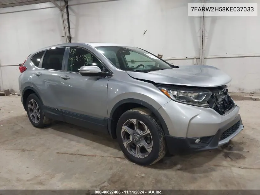 2019 Honda Cr-V Ex VIN: 7FARW2H58KE037033 Lot: 40827405