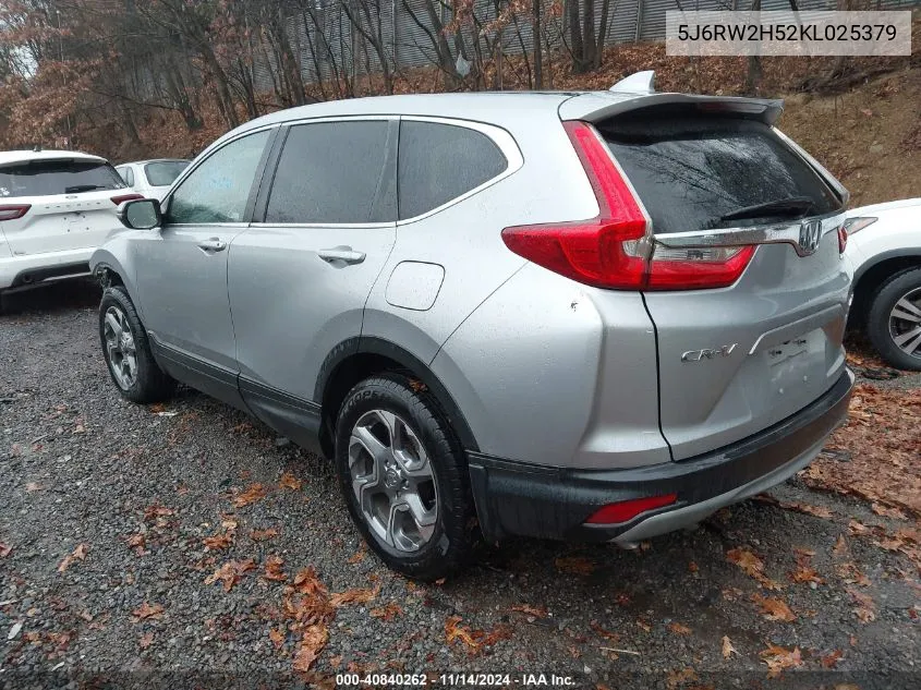 2019 Honda Cr-V Ex VIN: 5J6RW2H52KL025379 Lot: 40840262