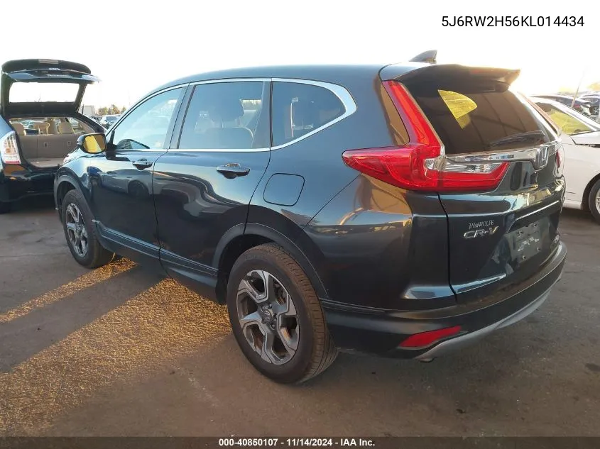 2019 Honda Cr-V Ex VIN: 5J6RW2H56KL014434 Lot: 40850107