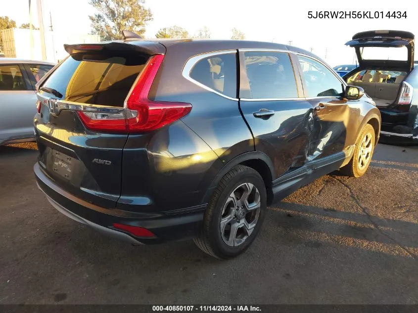 2019 Honda Cr-V Ex VIN: 5J6RW2H56KL014434 Lot: 40850107