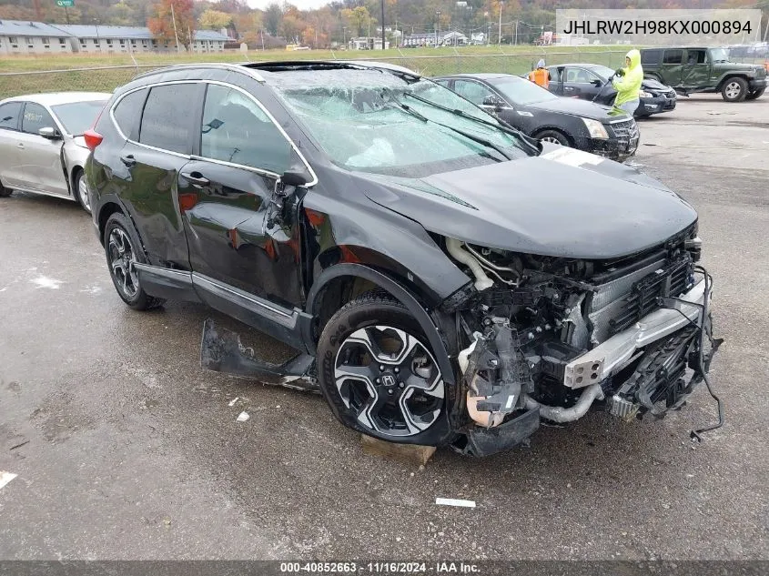 2019 Honda Cr-V Touring VIN: JHLRW2H98KX000894 Lot: 40852663