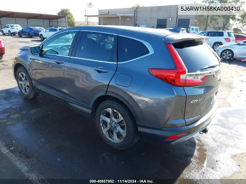 2019 Honda Cr-V Ex VIN: 5J6RW1H58KA000430 Lot: 40857952