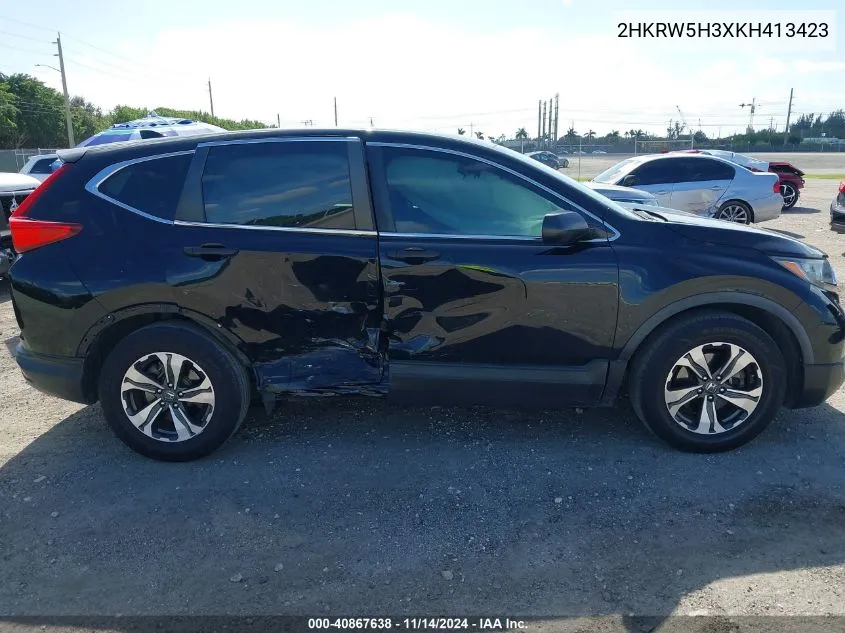 2019 Honda Cr-V Lx VIN: 2HKRW5H3XKH413423 Lot: 40867638