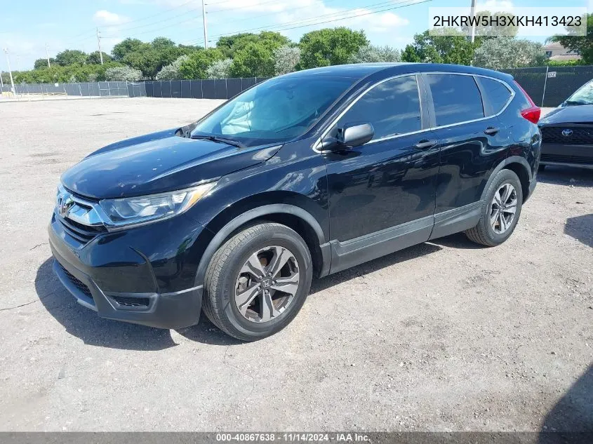 2019 Honda Cr-V Lx VIN: 2HKRW5H3XKH413423 Lot: 40867638