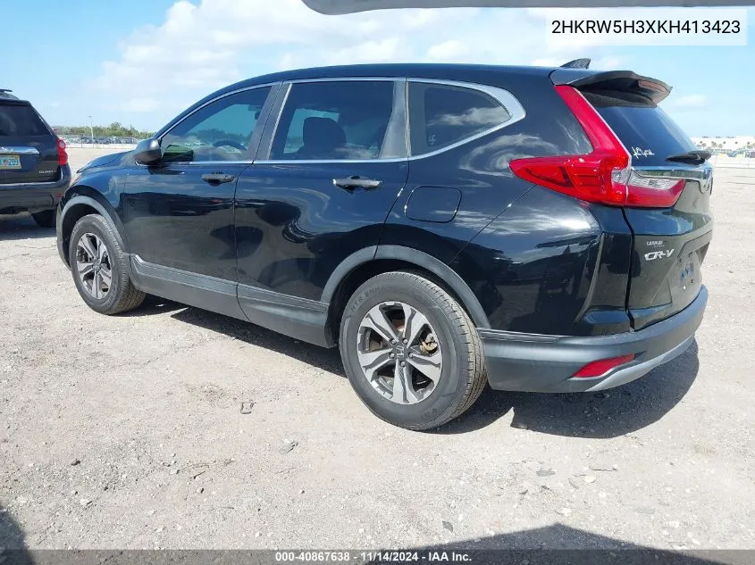 2019 Honda Cr-V Lx VIN: 2HKRW5H3XKH413423 Lot: 40867638