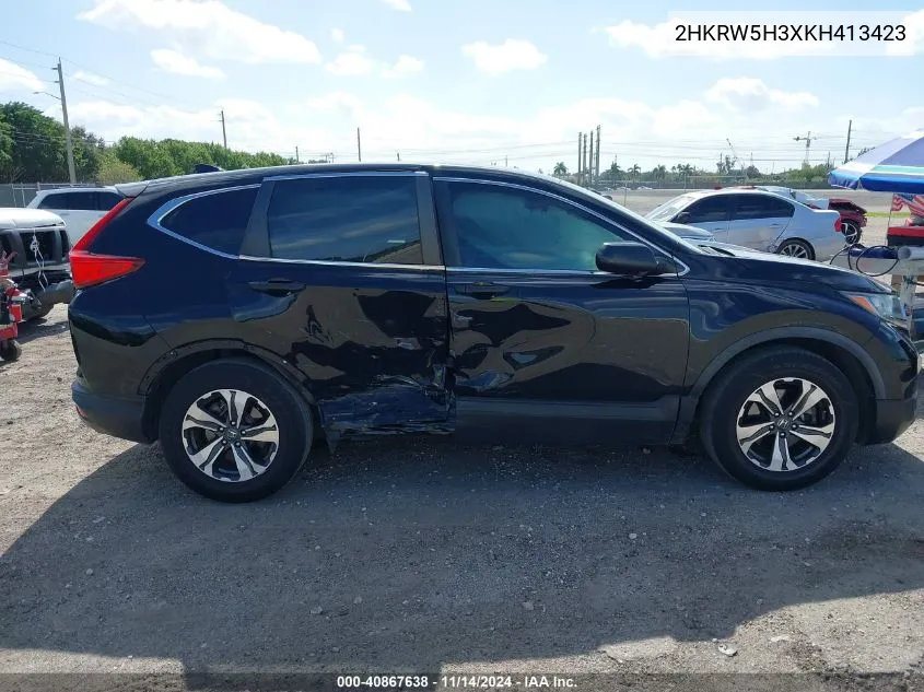 2019 Honda Cr-V Lx VIN: 2HKRW5H3XKH413423 Lot: 40867638