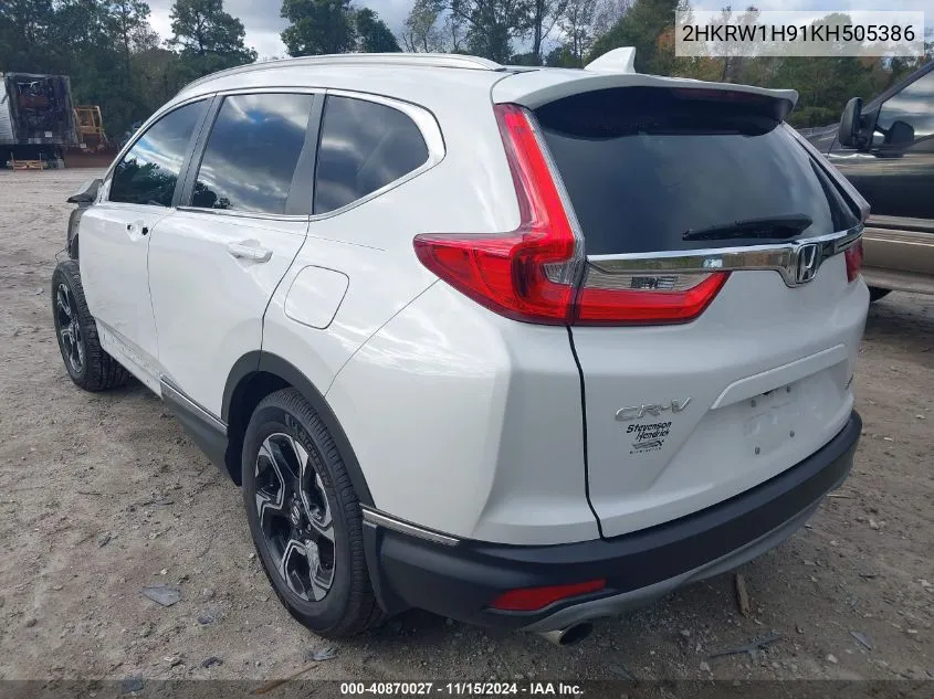 2019 Honda Cr-V Touring VIN: 2HKRW1H91KH505386 Lot: 40870027