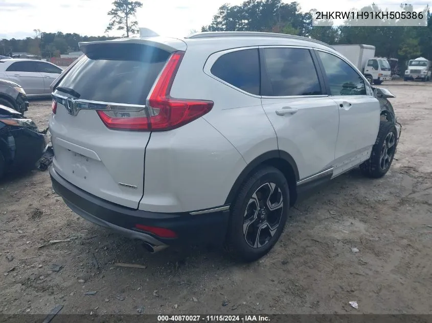 2019 Honda Cr-V Touring VIN: 2HKRW1H91KH505386 Lot: 40870027