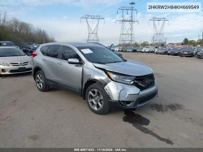 2019 Honda Cr-V Ex-L VIN: 2HKRW2H84KH669549 Lot: 40871823