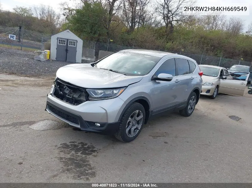 2019 Honda Cr-V Ex-L VIN: 2HKRW2H84KH669549 Lot: 40871823