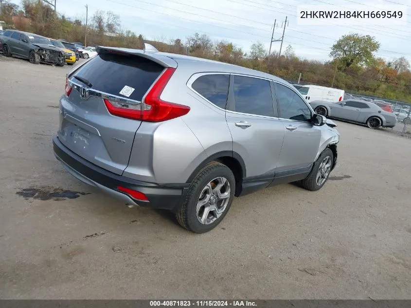 2019 Honda Cr-V Ex-L VIN: 2HKRW2H84KH669549 Lot: 40871823