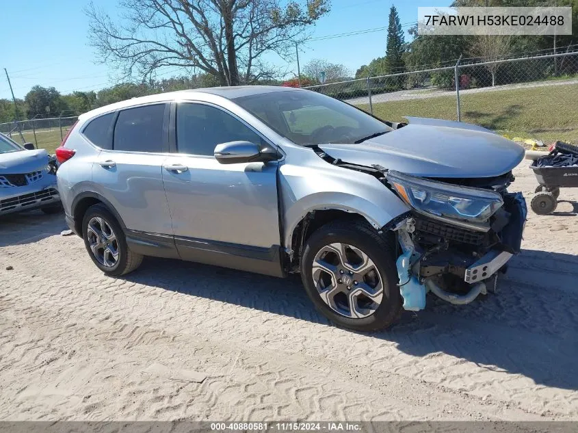 2019 Honda Cr-V Ex VIN: 7FARW1H53KE024488 Lot: 40880581