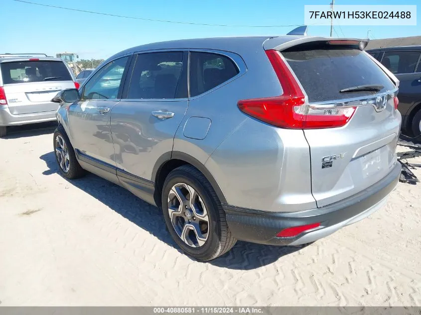 2019 Honda Cr-V Ex VIN: 7FARW1H53KE024488 Lot: 40880581