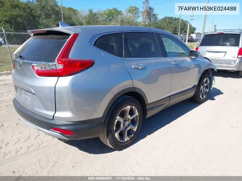 2019 Honda Cr-V Ex VIN: 7FARW1H53KE024488 Lot: 40880581