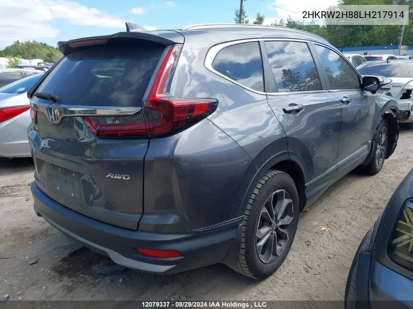 2020 Honda Cr-V VIN: 2HKRW2H88LH217914 Lot: 12079337