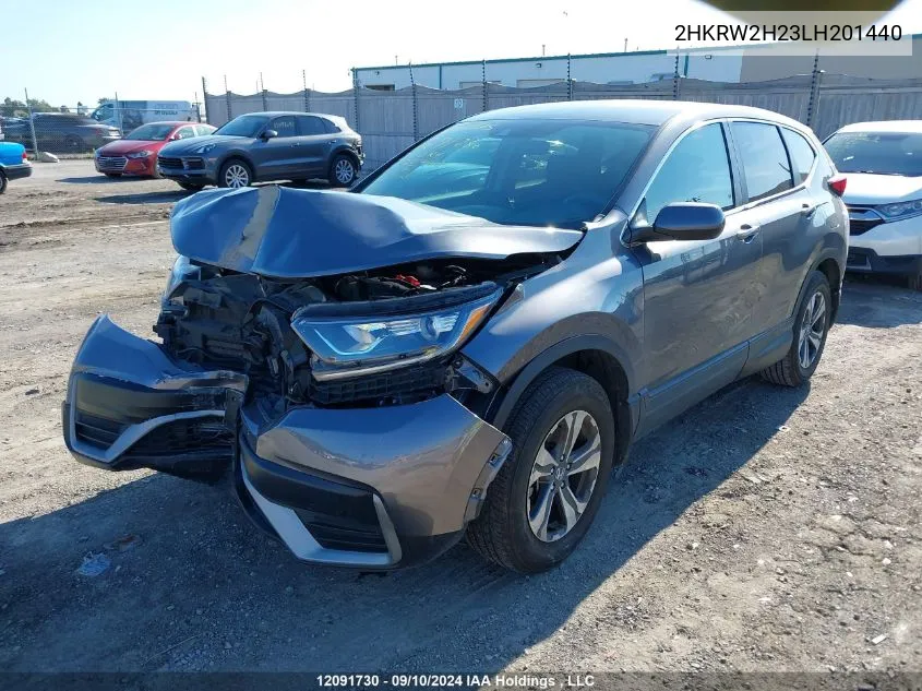 2020 Honda Cr-V Lx VIN: 2HKRW2H23LH201440 Lot: 12091730