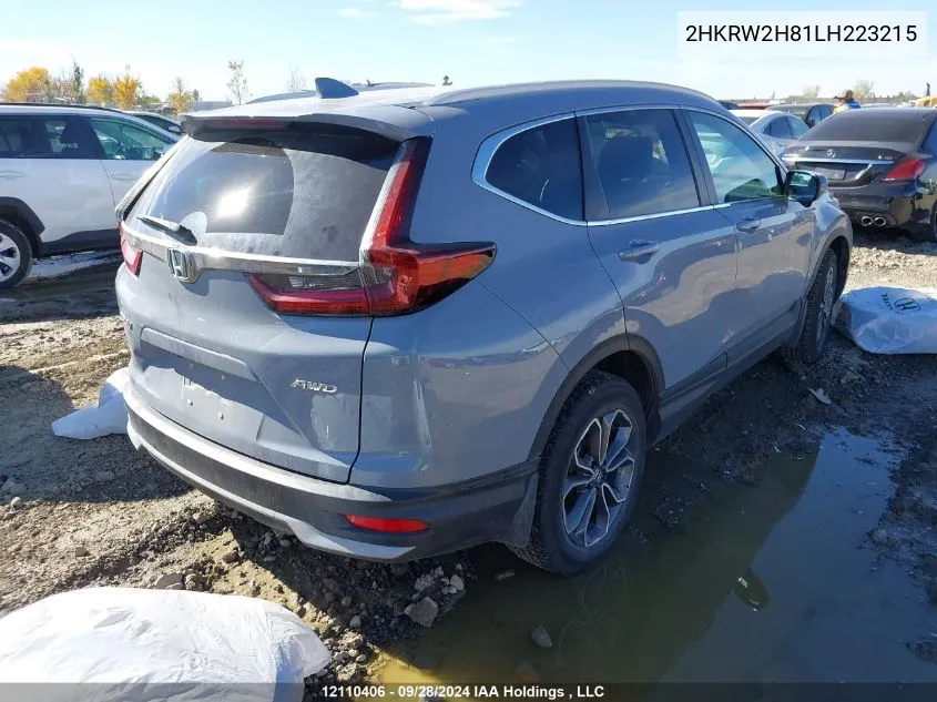 2020 Honda Cr-V Exl VIN: 2HKRW2H81LH223215 Lot: 12110406