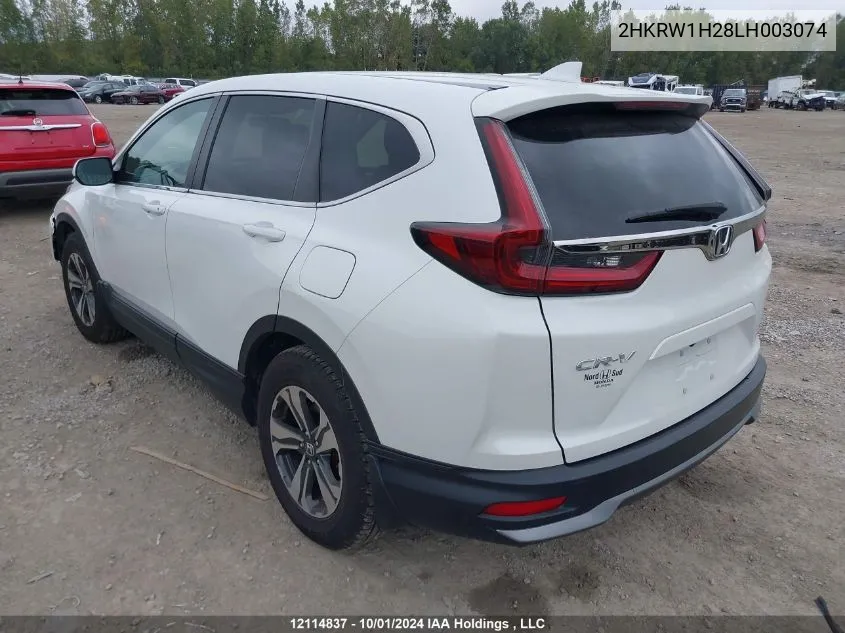 2020 Honda Cr-V VIN: 2HKRW1H28LH003074 Lot: 12114837