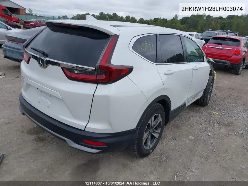 2020 Honda Cr-V VIN: 2HKRW1H28LH003074 Lot: 12114837