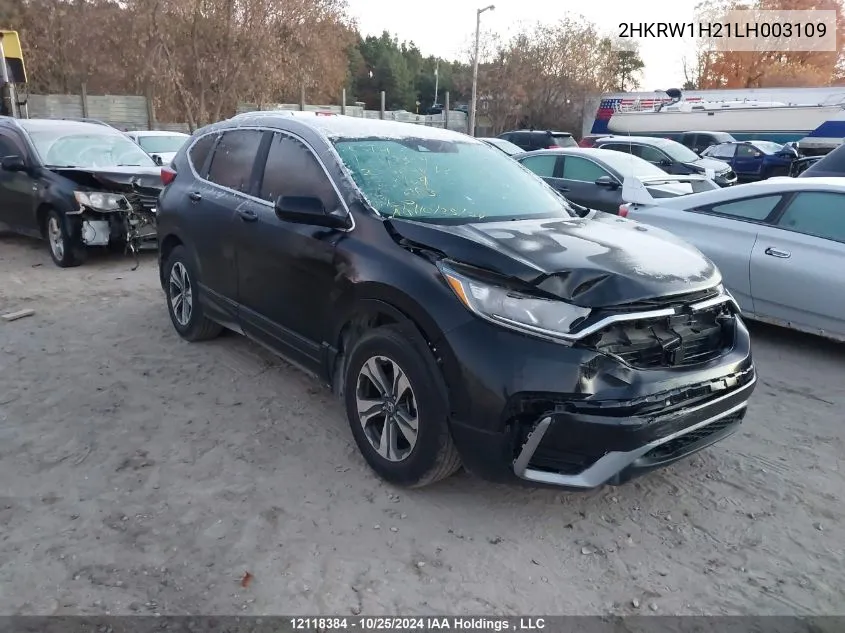 2020 Honda Cr-V Lx VIN: 2HKRW1H21LH003109 Lot: 12118384