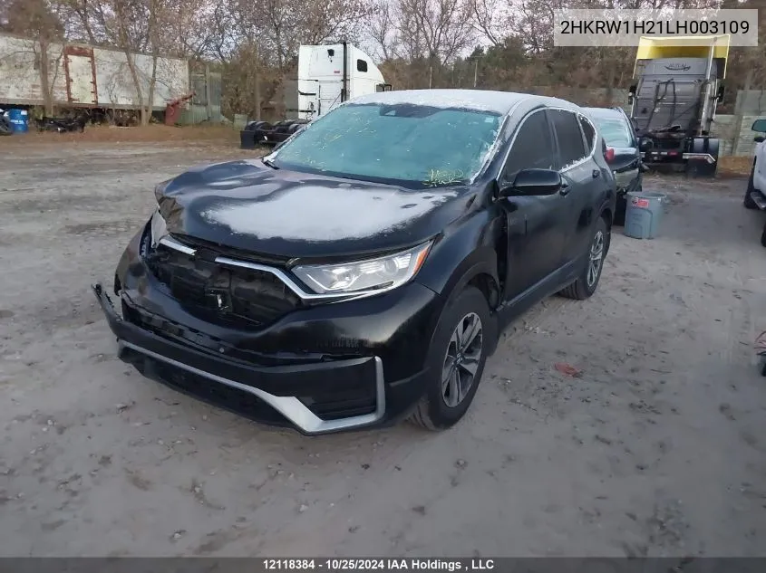 2020 Honda Cr-V Lx VIN: 2HKRW1H21LH003109 Lot: 12118384