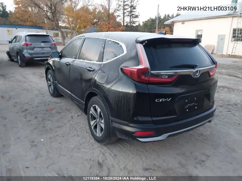 2020 Honda Cr-V Lx VIN: 2HKRW1H21LH003109 Lot: 12118384