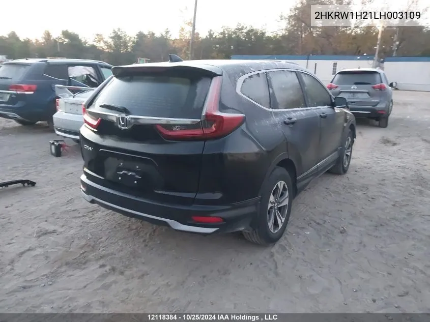 2020 Honda Cr-V Lx VIN: 2HKRW1H21LH003109 Lot: 12118384