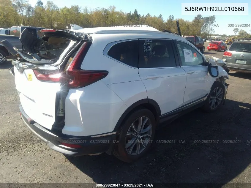 2020 Honda Cr-V 2Wd Touring VIN: 5J6RW1H92LL010668 Lot: 29923047