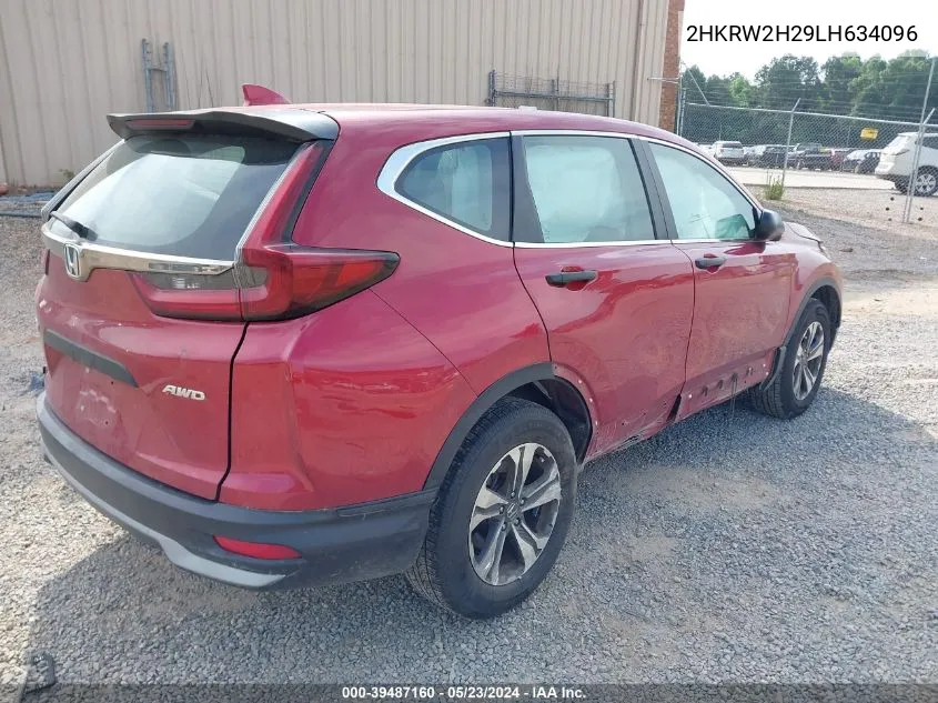 2020 Honda Cr-V Awd Lx VIN: 2HKRW2H29LH634096 Lot: 39487160