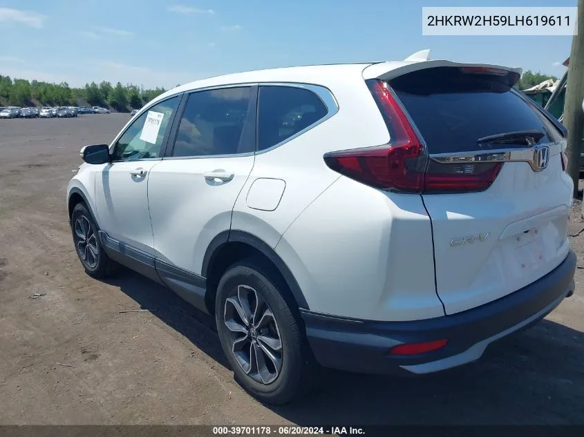 2020 Honda Cr-V Awd Ex VIN: 2HKRW2H59LH619611 Lot: 39701178