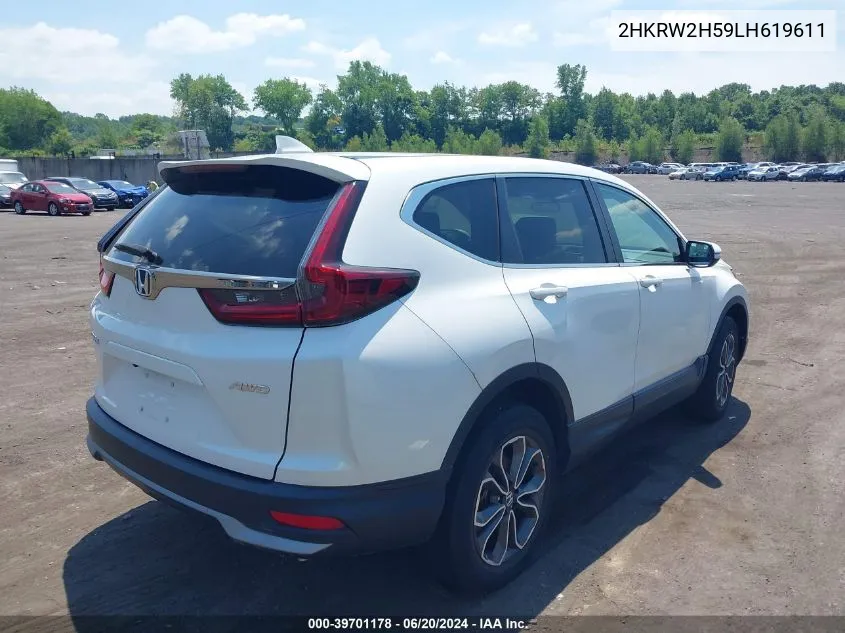 2020 Honda Cr-V Awd Ex VIN: 2HKRW2H59LH619611 Lot: 39701178