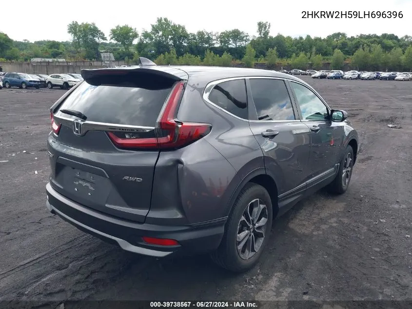 2020 Honda Cr-V Awd Ex VIN: 2HKRW2H59LH696396 Lot: 39738567