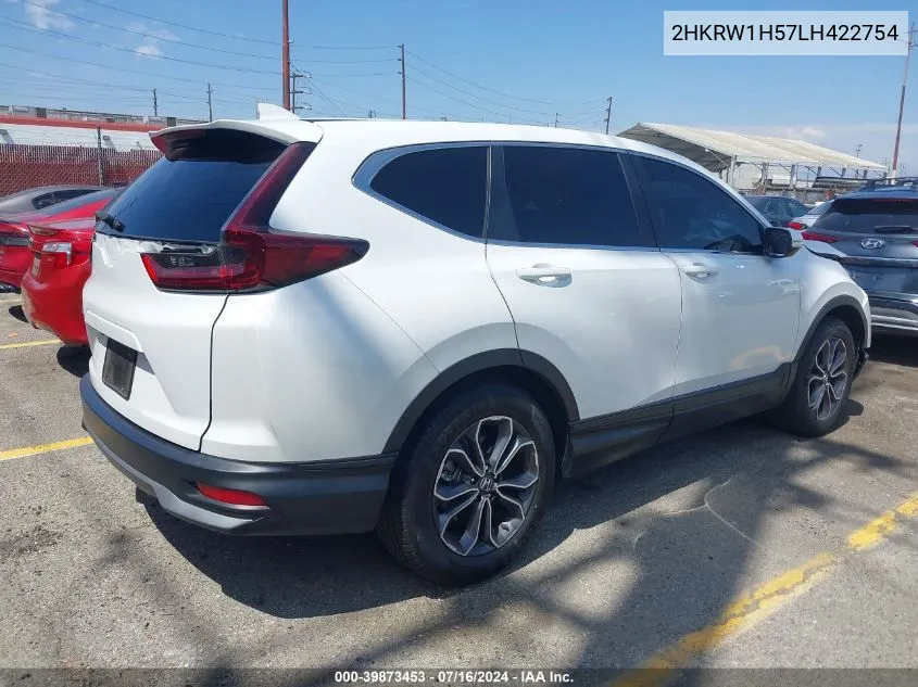 2020 Honda Cr-V 2Wd Ex VIN: 2HKRW1H57LH422754 Lot: 39873453