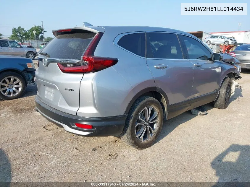 2020 Honda Cr-V Awd Ex-L VIN: 5J6RW2H81LL014434 Lot: 39917943