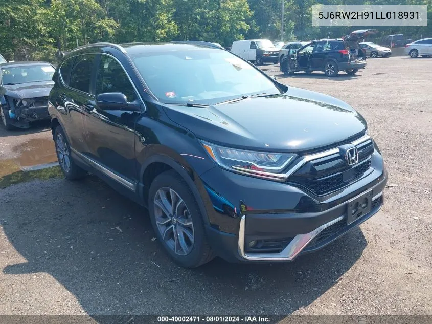 2020 Honda Cr-V Awd Touring VIN: 5J6RW2H91LL018931 Lot: 40002471