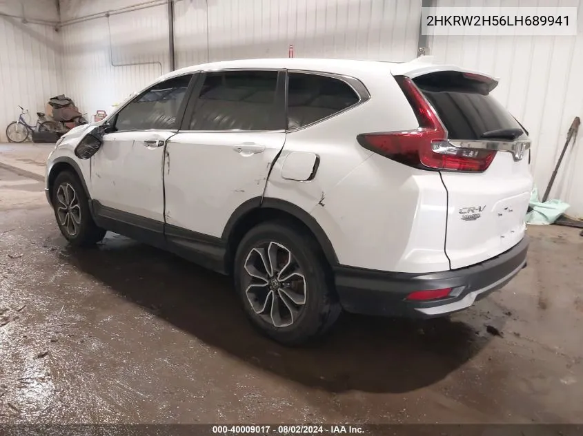 2020 Honda Cr-V Awd Ex VIN: 2HKRW2H56LH689941 Lot: 40009017