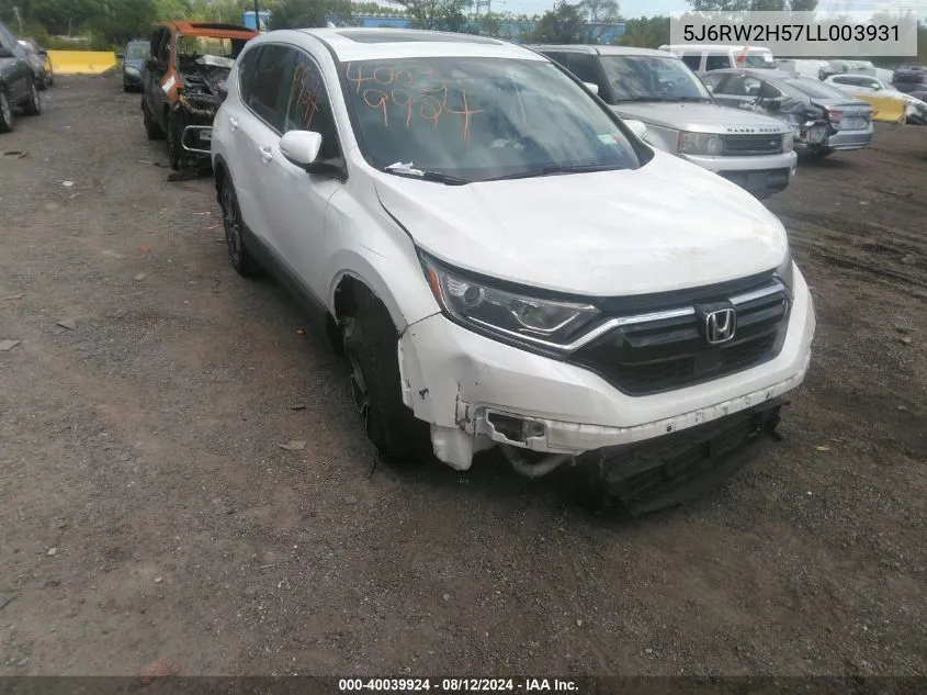 2020 Honda Cr-V Awd Ex VIN: 5J6RW2H57LL003931 Lot: 40039924