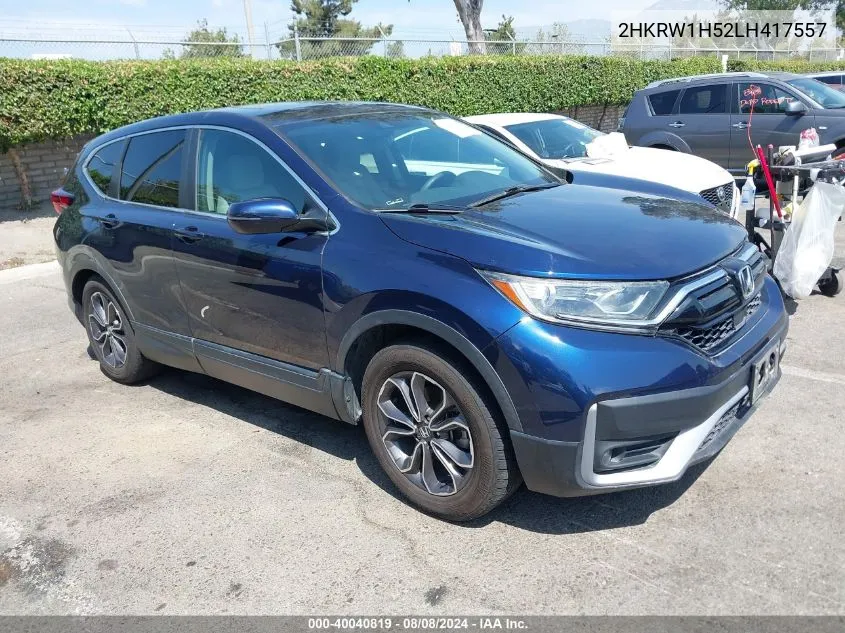 2020 Honda Cr-V 2Wd Ex VIN: 2HKRW1H52LH417557 Lot: 40040819